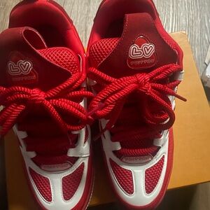 Louis Vuitton Red and White Sneakers
